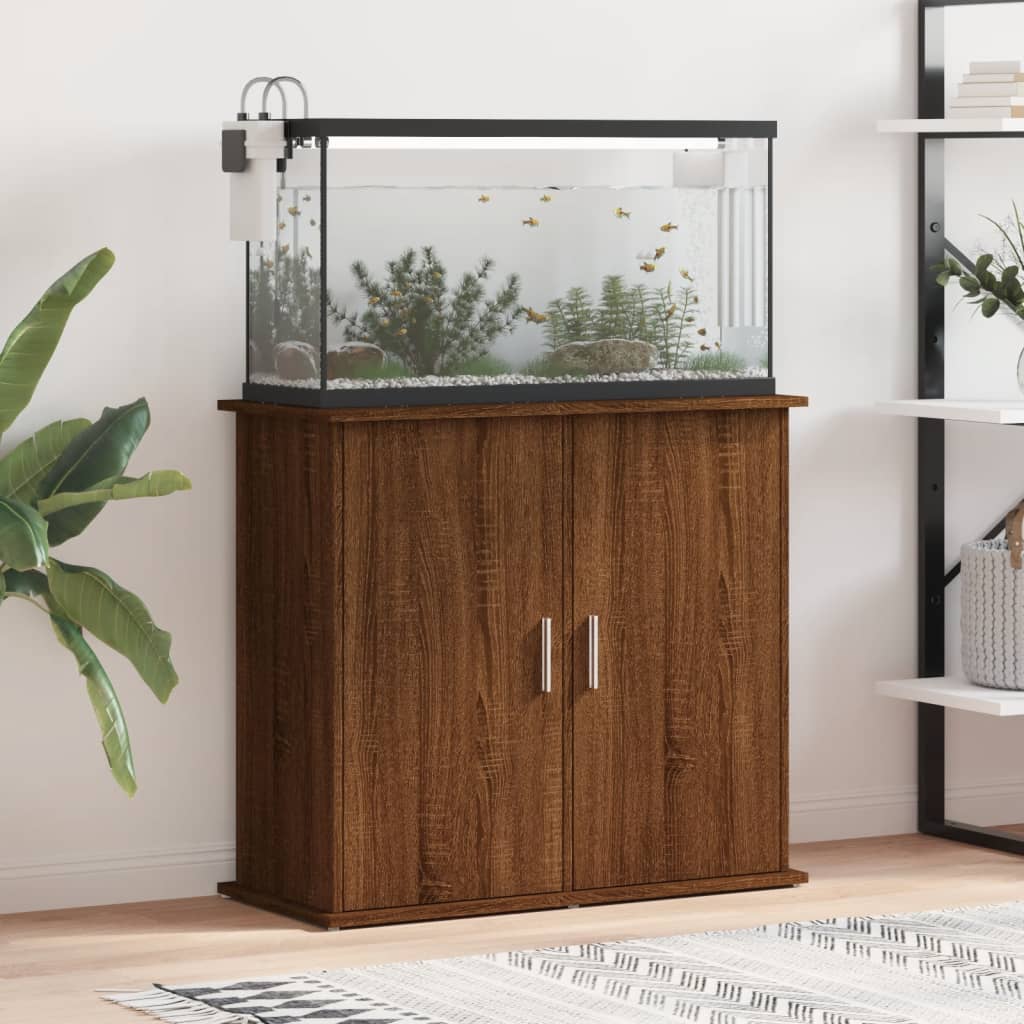 Vidaxl aquariumstandaard 81x36x73 cm bewerkt hout bruin eikenkleur