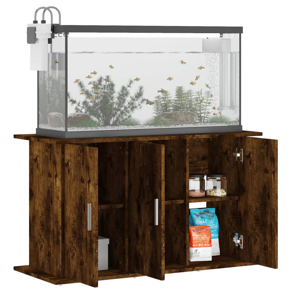 VidaXL Aquariumstandaard 101x41x58 cm bewerkt hout gerookt eikenkleur