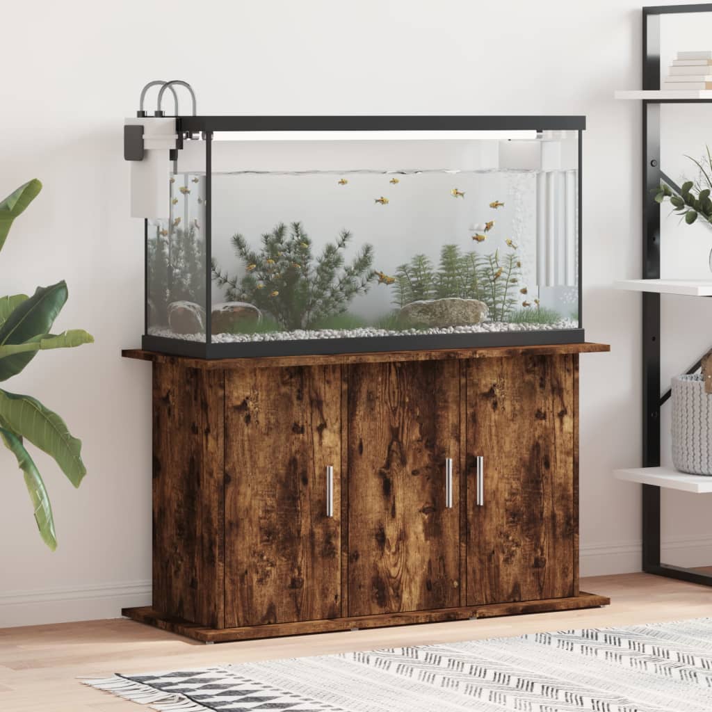 VidaXL Aquariumstandaard 101x41x58 cm bewerkt hout gerookt eikenkleur