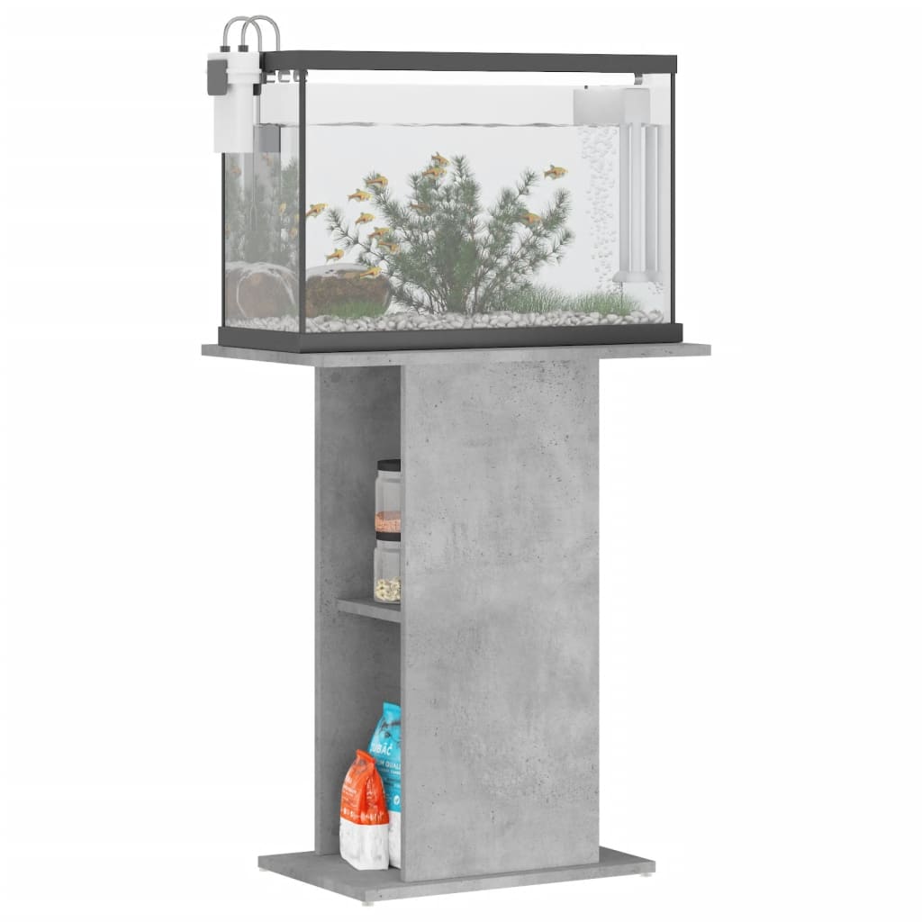 VidaXL Aquariumstandaard 60,5x36x72,5 cm bewerkt hout betongrijs