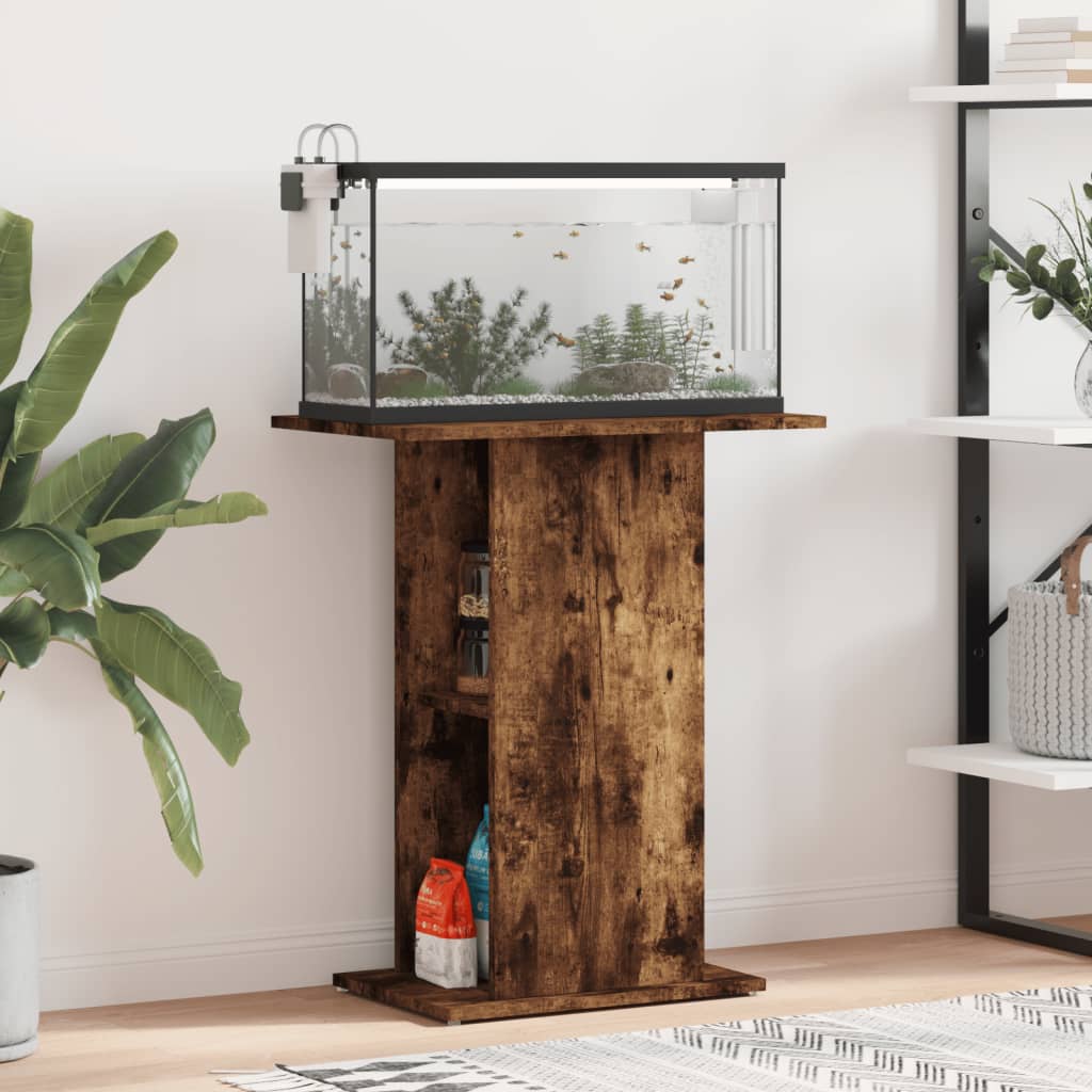 VidaXL Aquariumstandaard 60,5x36x72,5 cm bewerkt hout gerookt eiken