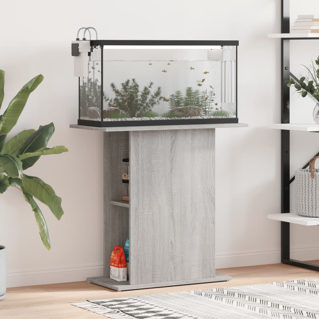 VidaXL Aquariumstandaard 75x36x72,5 cm bewerkt hout grijs sonoma