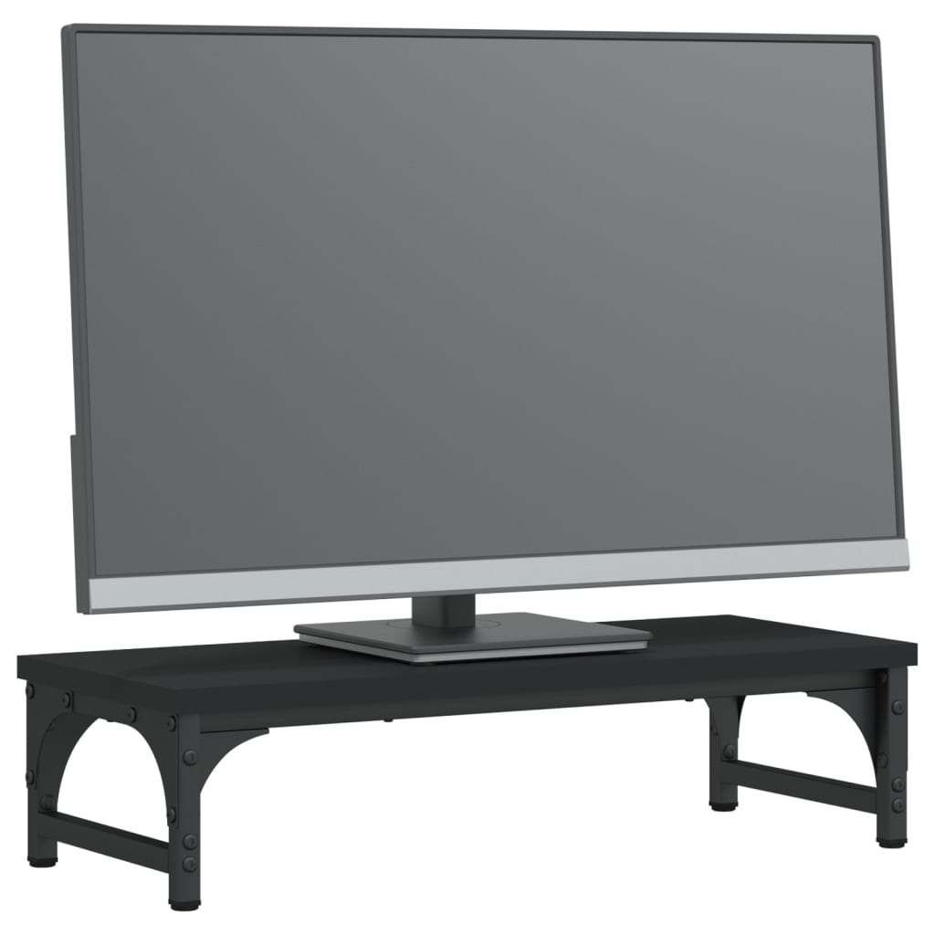 VidaXL Monitorstandaard 55x23x14 cm bewerkt hout zwart