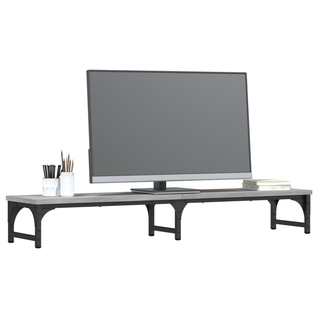 VidaXL Monitorstandaard 105x23x15,5 cm bewerkt hout grijs sonoma