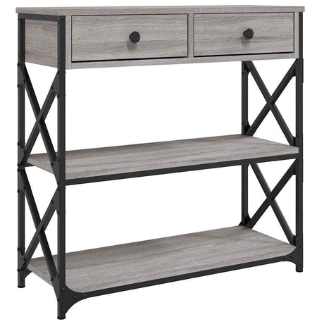 Vidaxl wandtafel 75x28x75 cm bewerkt hout grijs sonoma eikenkleurig