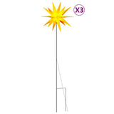 Vidaxl kerstlampen met grondpin en led's 3 st 35 cm geel