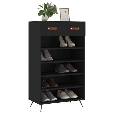 Vidaxl schoenenkast 60x35x105 cm bewerkt hout zwart
