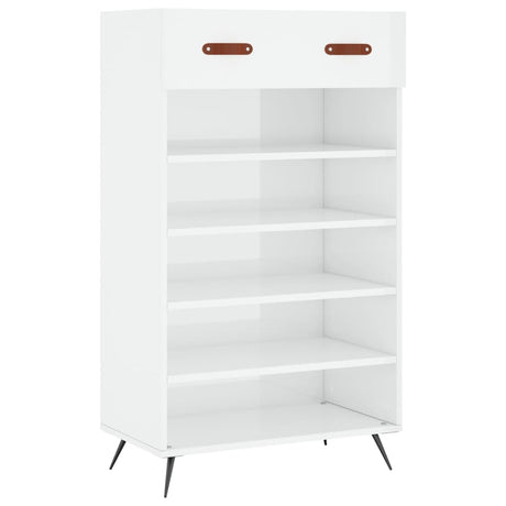 Vidaxl schoenenkast 60x35x105 cm bewerkt hout hoogglans wit