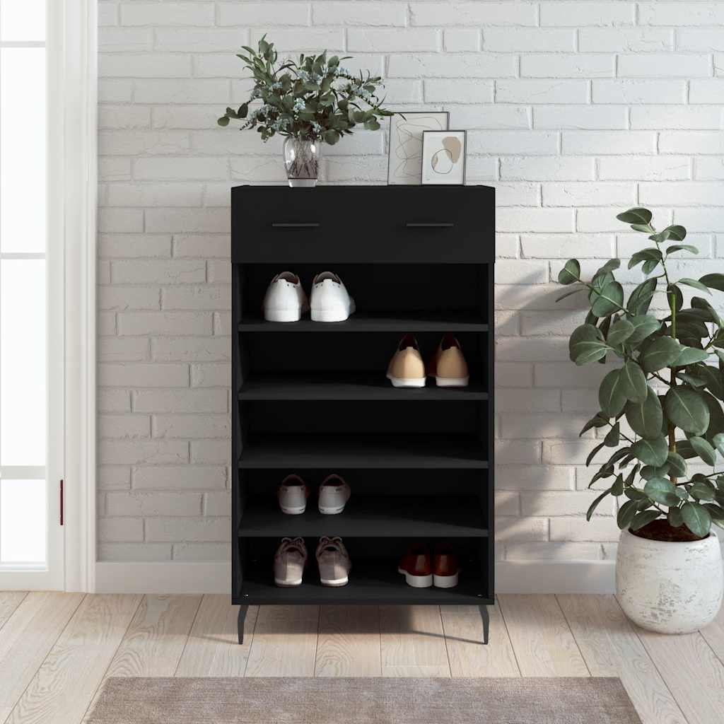 Vidaxl schoenenkast 60x35x105 cm bewerkt hout zwart