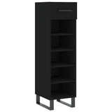 Vidaxl schoenenkast 30x35x105 cm bewerkt hout zwart