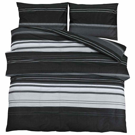 Vidaxl dekbedovertrekset 200x220 cm katoen zwart en wit