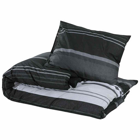 Vidaxl dekbedovertrekset 200x200 cm katoen zwart en wit