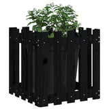 Vidaxl plantenbak met hekontwerp 50x50x50 cm massief grenenhout zwart