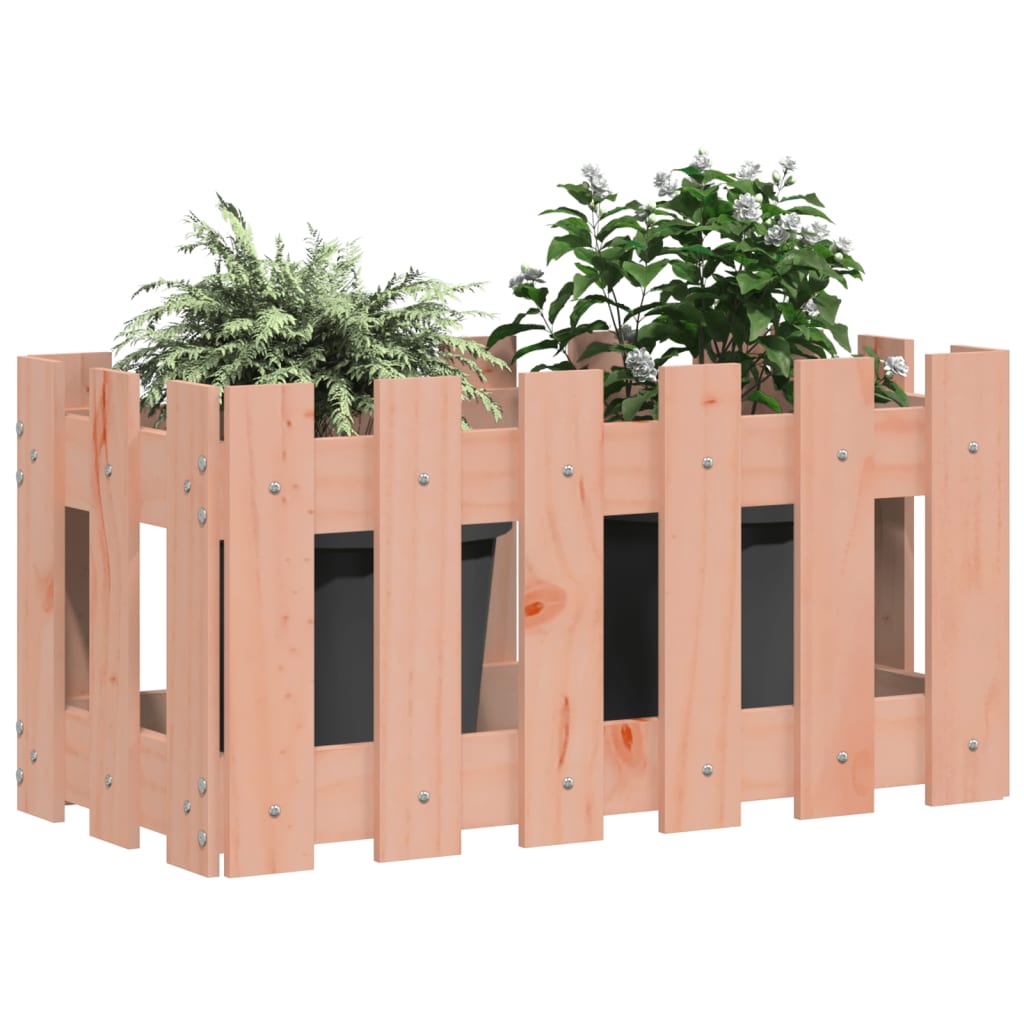 Vidaxl plantenbak met hekontwerp 60x30x30 cm massief dougashout