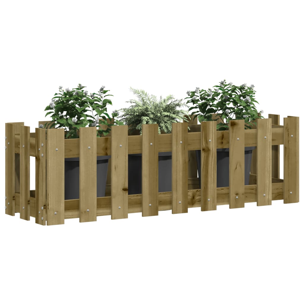 Vidaxl plantenbak verhoogd hekontwerp 100x30x30 cm geïmpregneerd hout