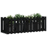 Vidaxl plantenbak verhoogd hekontwerp 150x50x50 cm grenenhout zwart