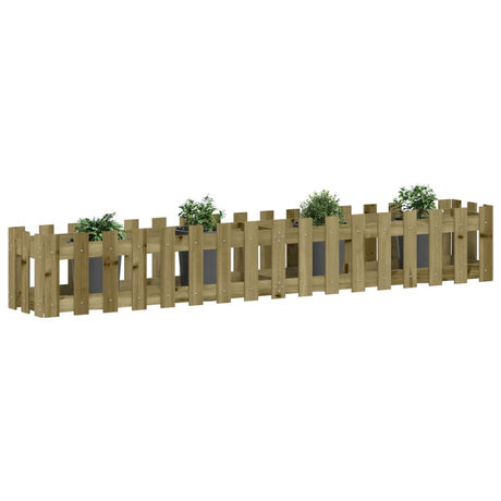Vidaxl plantenbak verhoogd hekontwerp 200x30x30 cm geïmpregneerd hout