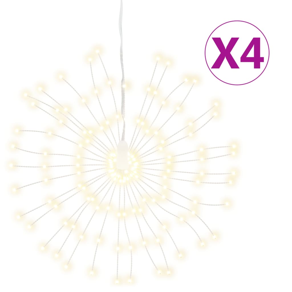 Vidaxl kerstverlichting vuurwerk 4 st 140 warmwitte led's 17 cm