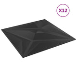 VidaXL 12 st Wandpanelen ster 3 m² 50x50 cm XPS zwart