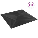 Vidaxl 12 st wandpanelen ster 3 m² 50x50 cm xps zwart