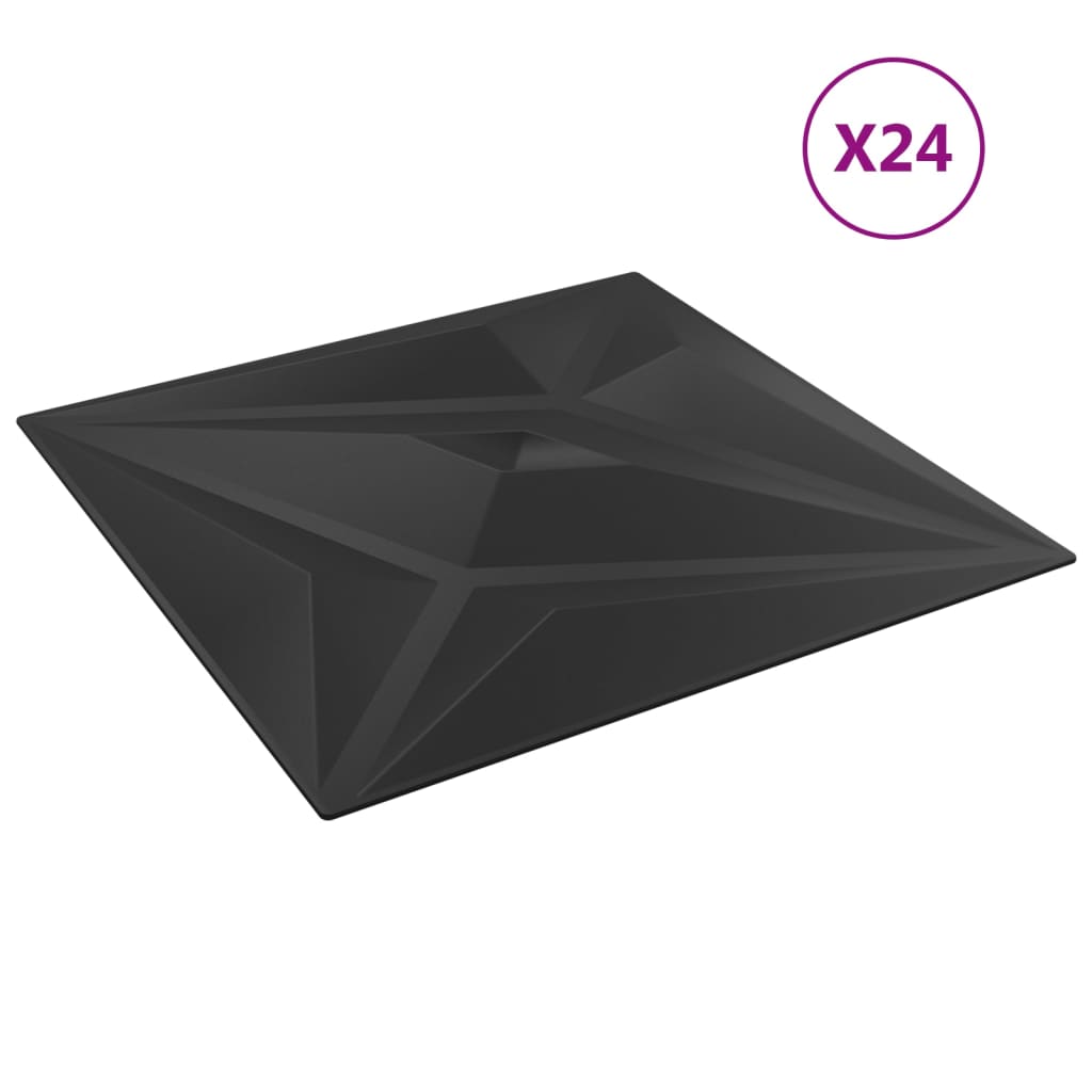 VidaXL 24 st Wandpanelen ster 6 m² 50x50 cm XPS zwart