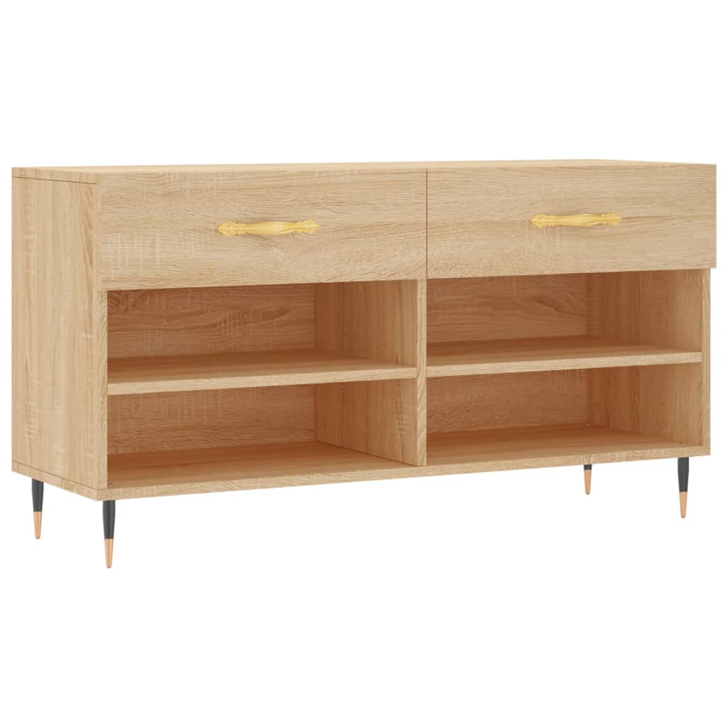 Vidaxl schoenenbank 102x35x55 cm bewerkt hout sonoma eikenkleurig