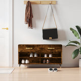 Vidaxl schoenenbank 102x35x55 cm bewerkt hout gerookt eikenkleurig