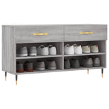 Vidaxl schoenenbank 102x35x55 cm bewerkt hout grijs sonoma eikenkleur