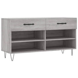 Vidaxl schoenenbank 102x35x55 cm bewerkt hout grijs sonoma eikenkleur