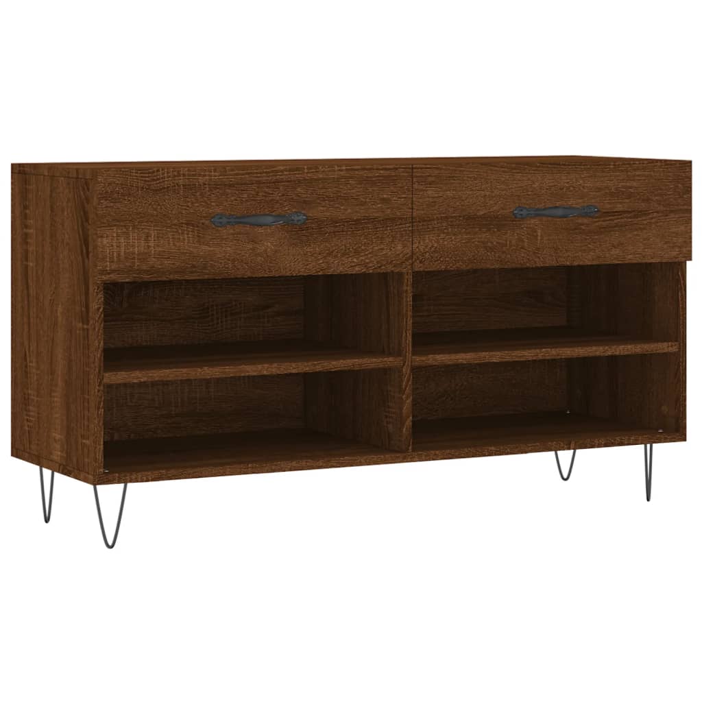 Vidaxl schoenenbank 102x35x55 cm bewerkt hout sonoma eikenkleurig