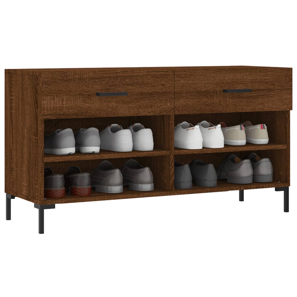 Vidaxl schoenenbank 102x35x55 cm bewerkt hout sonoma eikenkleurig