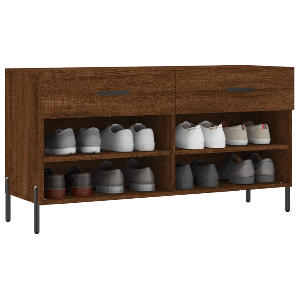 Vidaxl schoenenbank 102x35x55 cm bewerkt hout sonoma eikenkleurig