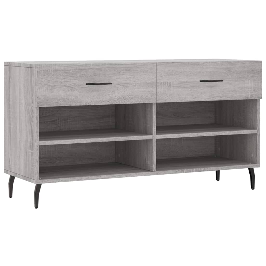 Vidaxl schoenenbank 102x35x55 cm bewerkt hout grijs sonoma eikenkleur