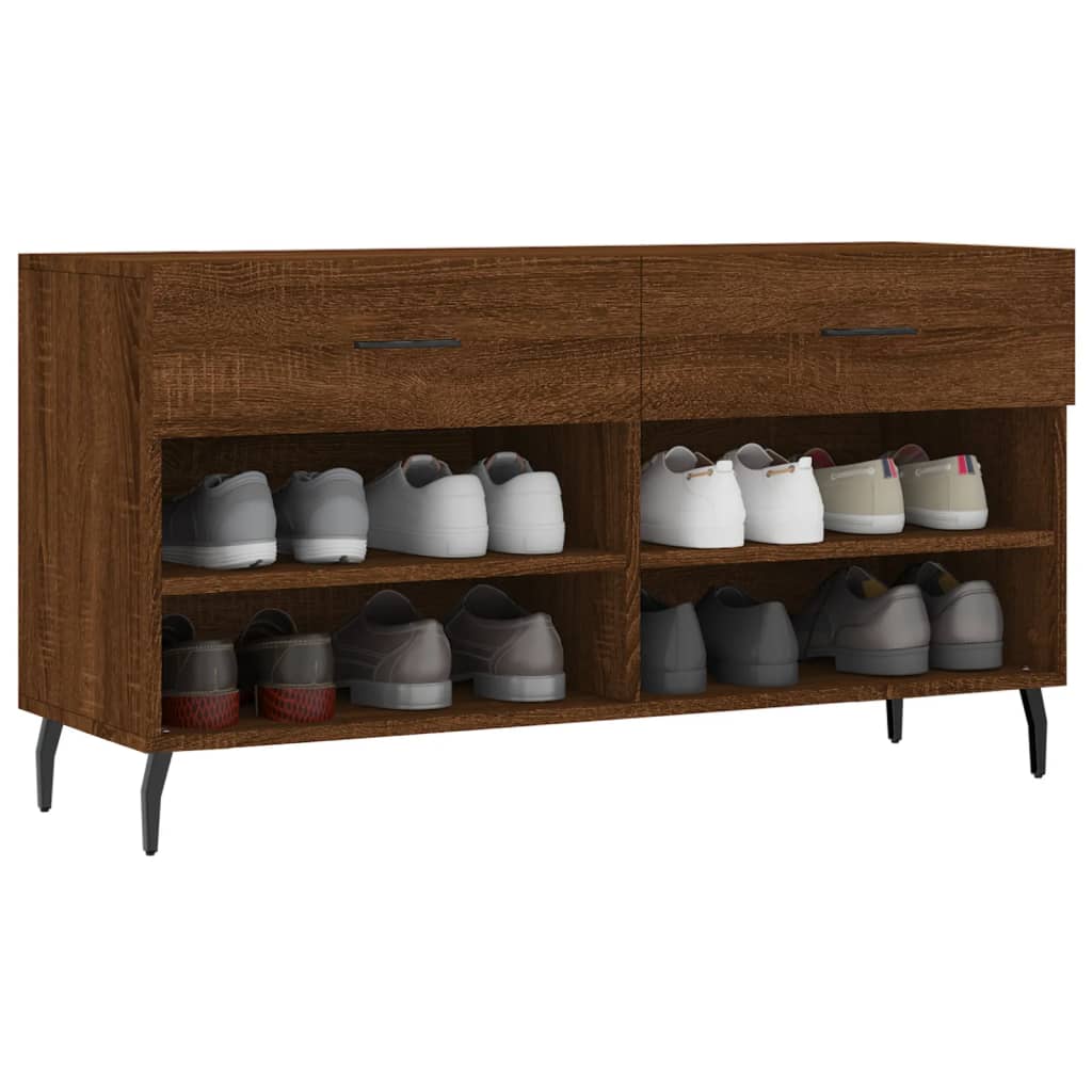 Vidaxl schoenenbank 102x35x55 cm bewerkt hout sonoma eikenkleurig