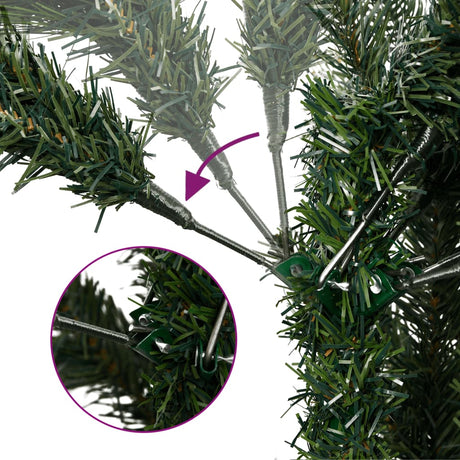Vidaxl kunstkerstboom met scharnieren en standaard 180 cm groen