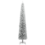 Vidaxl kunstkerstboom smal met standaard en sneeuw 300 cm pvc