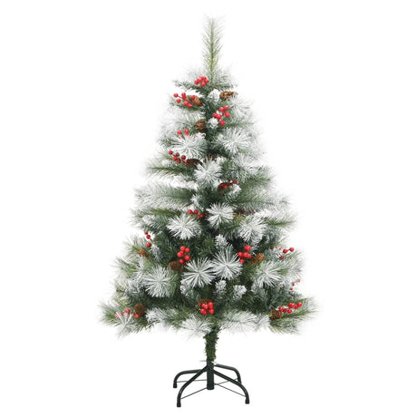 VidaXL Kunstkerstboom met scharnieren dennenappels en bessen 120 cm