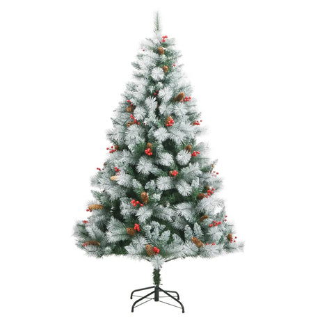 VidaXL Kunstkerstboom met scharnieren dennenappels en bessen 240 cm