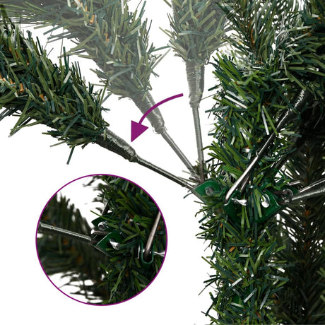 VidaXL Kunstkerstboom met scharnieren dennenappels en bessen 240 cm