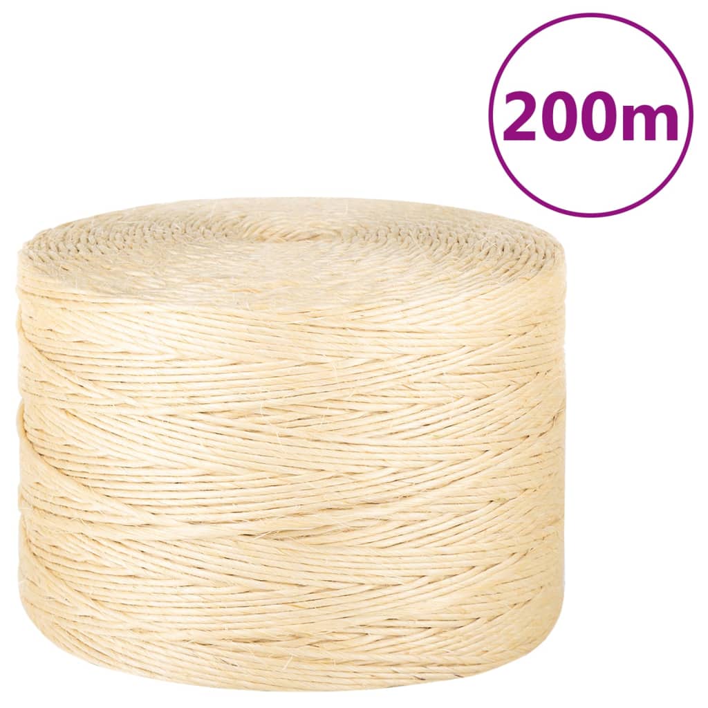 Vidaxl touw 3 mm 200 m 100% sisal