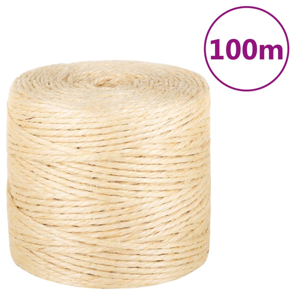 Vidaxl touw 4 mm 100 m 100% sisal