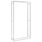 VidaXL Haardhoutrek 110x28x214 cm roestvrij staal