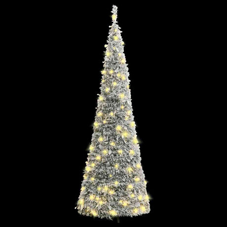 Vidaxl kunstkerstboom pop-up met sneeuw 100 led's 150 cm