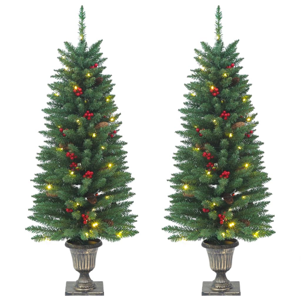 Vidaxl kunstkerstbomen 2 st 100 led's 120 cm groen