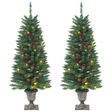 Vidaxl kunstkerstbomen 2 st 100 led's 120 cm groen