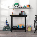 Vidaxl werkbank 80x50x80 cm massief grenenhout zwart