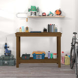Vidaxl werkbank 110x50x80 cm massief grenenhout honingbruin