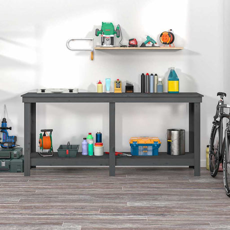 Vidaxl werkbank 180x50x80 cm massief grenenhout grijs