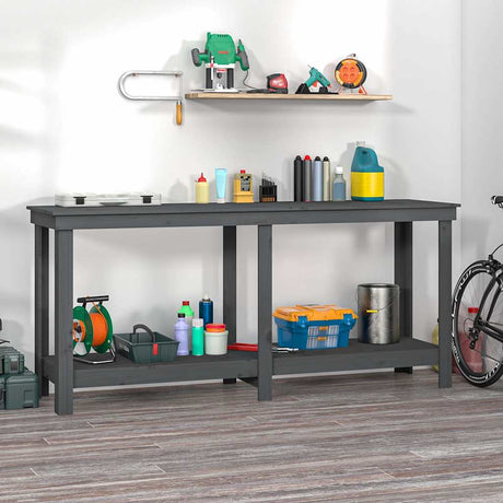 Vidaxl werkbank 180x50x80 cm massief grenenhout grijs
