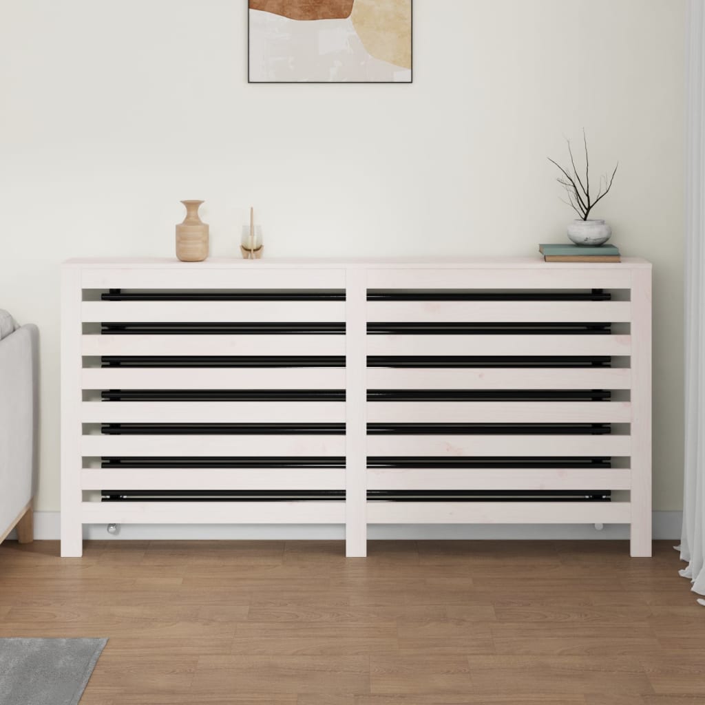 Vidaxl radiatorombouw 169x19x84 cm massief grenenhout wit